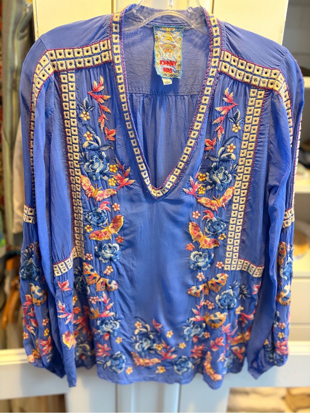 Johnny Was Embroidered V-Neck Tunic